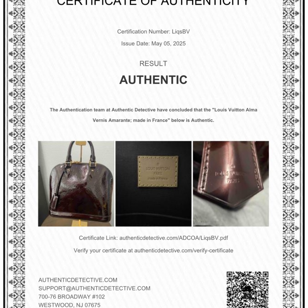 Louis Vuitton Alma Vernis Amarante